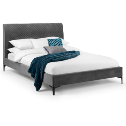 Julian Bowen Sanderson King Size Grey Velvet Bed Frame - Wilko - thumbnail 3