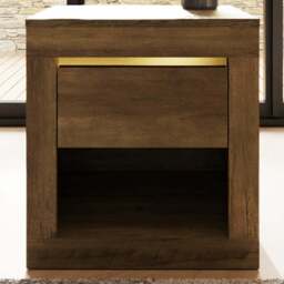 GFW Astley Single Drawer Knotty Oak Lamp Table - Size: 44 x 42 x 38cm - Brown - Wilko - thumbnail 1