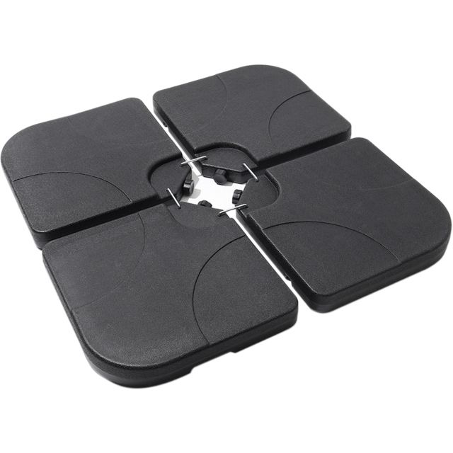 Living and Home Patio Umbrella Cross Base and 4-Piece Base Set - Size: 4 Piece - Black - Wilko - image 1