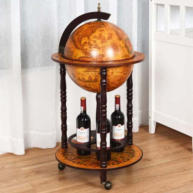 Costway Italian Styled Globe Drinks Cabinet with Wheels - Size: 57 x 51 x 35cm - Multi - Wilko - image 1