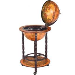 Costway Italian Styled Globe Drinks Cabinet with Wheels - Size: 57 x 51 x 35cm - Multi - Wilko - thumbnail 3