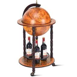Costway Italian Styled Globe Drinks Cabinet with Wheels - Size: 57 x 51 x 35cm - Multi - Wilko - thumbnail 5