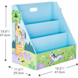 Teamson Kids Fantasy Fields 3 Shelf Sunny Safari Toddler Bookshelf - Size: 47.6 x 29.5 x 47.0cm - Blue - Wilko - thumbnail 7