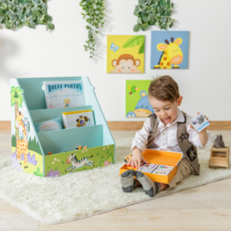 Teamson Kids Fantasy Fields 3 Shelf Sunny Safari Toddler Bookshelf - Size: 47.6 x 29.5 x 47.0cm - Blue - Wilko - thumbnail 6