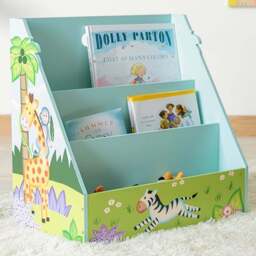 Teamson Kids Fantasy Fields 3 Shelf Sunny Safari Toddler Bookshelf - Size: 47.6 x 29.5 x 47.0cm - Blue - Wilko - thumbnail 1