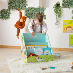 Teamson Kids Fantasy Fields 3 Shelf Sunny Safari Toddler Bookshelf - Size: 47.6 x 29.5 x 47.0cm - Blue - Wilko - thumbnail 5