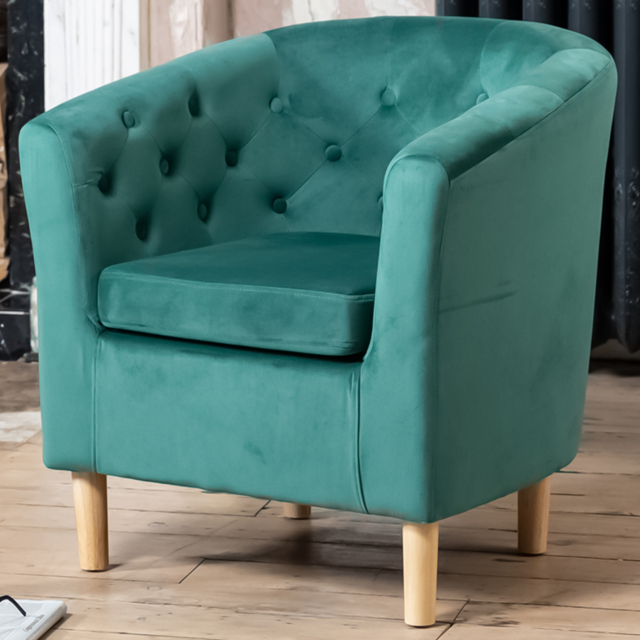 Artemis Home Clio Green Accent Chair - Size: Single - Wilko - image 1