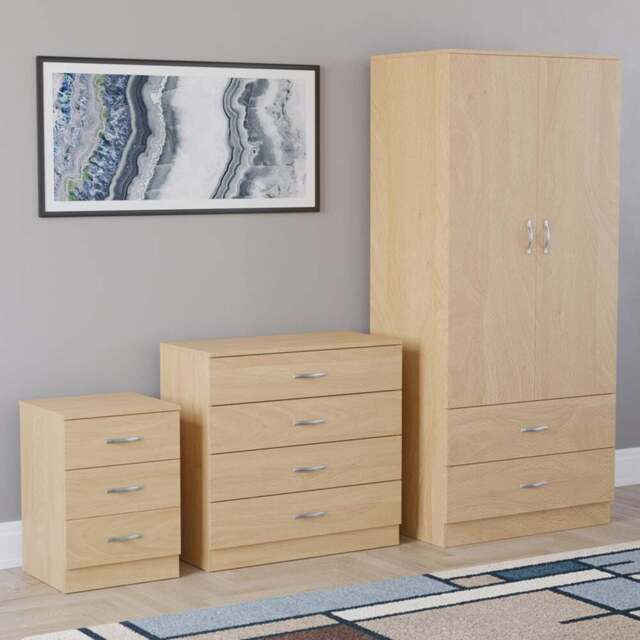 VIDA DESIGNS Riano Pine 3 Piece Bedroom Furniture Set - Wilko - image 1