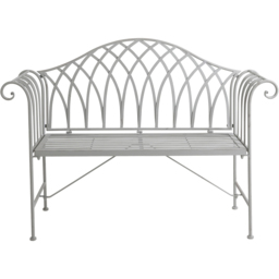 Charles Bentley 2 Seater Grey Decorative Rustic Metal Garden Bench - Wilko - thumbnail 6