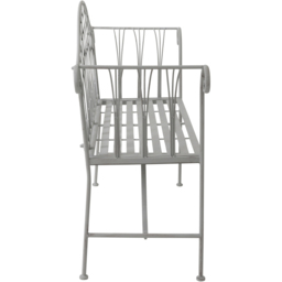 Charles Bentley 2 Seater Grey Decorative Rustic Metal Garden Bench - Wilko - thumbnail 4