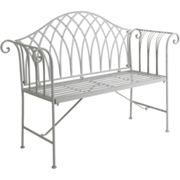 Charles Bentley 2 Seater Grey Decorative Rustic Metal Garden Bench - Wilko - thumbnail 3