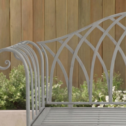 Charles Bentley 2 Seater Grey Decorative Rustic Metal Garden Bench - Wilko - thumbnail 7