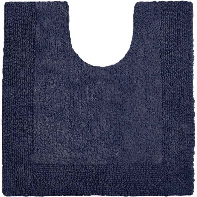 Allure Bath Fashions Elegance Navy Reversible Pedestal Mat 53 x 55cm - Blue - Wilko - image 1