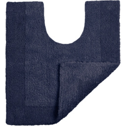 Allure Bath Fashions Elegance Navy Reversible Pedestal Mat 53 x 55cm - Blue - Wilko - thumbnail 3