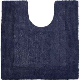 Allure Bath Fashions Elegance Navy Reversible Pedestal Mat 53 x 55cm - Blue - Wilko - thumbnail 1