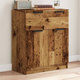 vidaXL 2 Door 2 Drawer Old Wood Sideboard - Size: 70 x 60 x 30cm - Brown - Wilko - thumbnail 1