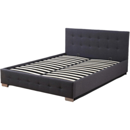Indoor Living The Oslo King Size Charcoal Linen Gas Lift Ottoman Bed Frame with Tufted Headboard - Grey - Wilko - thumbnail 3