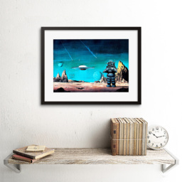 Wee Blue Coo Robby Robot Film Forbidden Planet Space Stars Framed Wall Art Print 30 x 41cm - Size: 43.3 x 33.3 x 1.5cm - Wilko - thumbnail 3