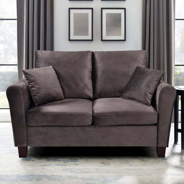 Brooklyn 2 Seater Mottled Mink Brushed Velvet Sofa - Brown - Wilko - image 1