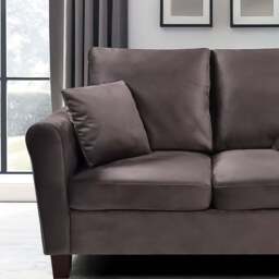 Brooklyn 2 Seater Mottled Mink Brushed Velvet Sofa - Brown - Wilko - thumbnail 3