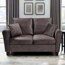Brooklyn 2 Seater Mottled Mink Brushed Velvet Sofa - Brown - Wilko
