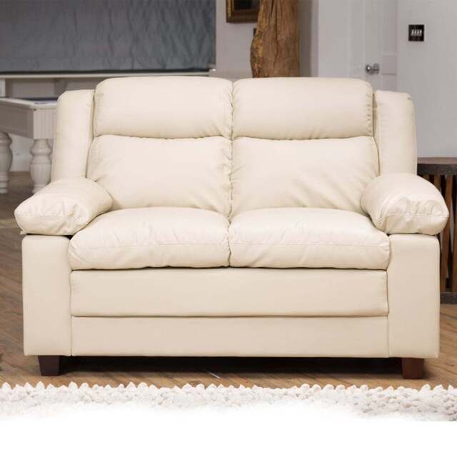 Standish 2 Seater Cream Bonded Leather Sofa - Artemis Home - Wilko - image 1