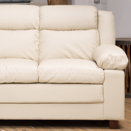 Standish 2 Seater Cream Bonded Leather Sofa - Artemis Home - Wilko - thumbnail 4