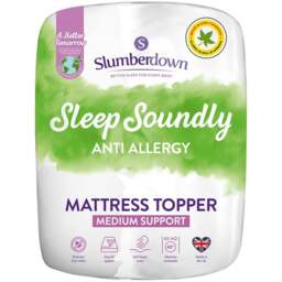 Slumberdown Double Sleep Soundly Anti Allergy Mattress Topper - White - Wilko - thumbnail 1