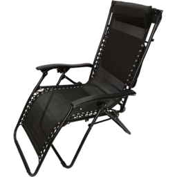 Samuel Alexander Black Multi Position Garden Sun Lounger with Canopy - Size: 1 Seater - Wilko - thumbnail 3
