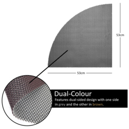 Nicoman Reversible Grey and Brown Quadrant Corner Shower Mat 53cm - Size: 0.4 x 53 x 53cm - Wilko - thumbnail 5