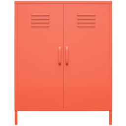 Novogratz Cache 2 Door Orange Metal Locker Storage Cabinet - Size: 101 x 80 x 40cm - Wilko - thumbnail 4