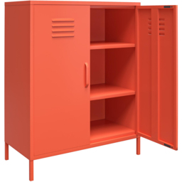 Novogratz Cache 2 Door Orange Metal Locker Storage Cabinet - Size: 101 x 80 x 40cm - Wilko - thumbnail 5