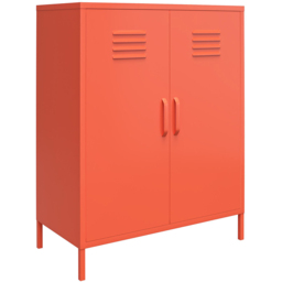 Novogratz Cache 2 Door Orange Metal Locker Storage Cabinet - Size: 101 x 80 x 40cm - Wilko - thumbnail 3