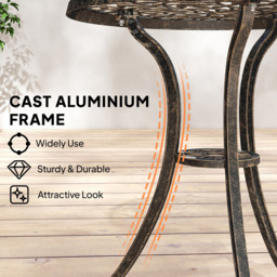 Outsunny 2 Seater Brown Aluminium Garden Bistro Set - Size: 65 x 60 x 60cm - Wilko - thumbnail 7