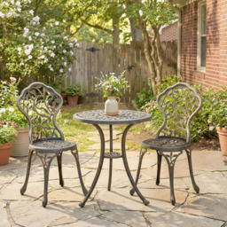 Outsunny 2 Seater Brown Aluminium Garden Bistro Set - Size: 65 x 60 x 60cm - Wilko - thumbnail 4