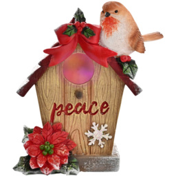 The Seasonal Gift Co. Robin Bird House Christmas Figurine - Size: 18 x 15 x 7.5cm - Red - Wilko - thumbnail 3