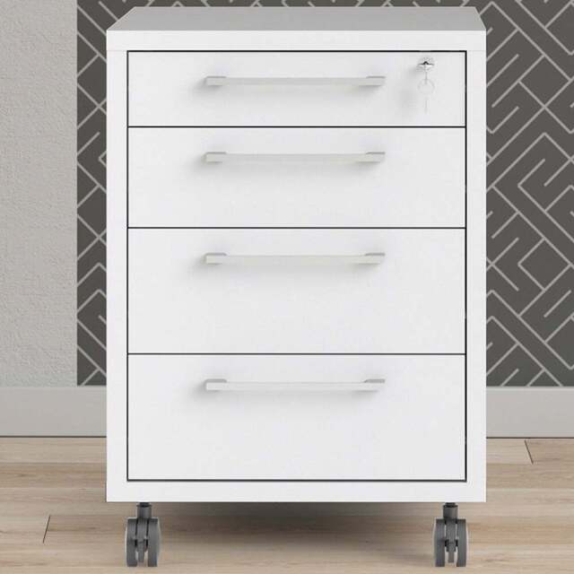 Florence 4 Drawer White Mobile Cabinet - Size: 49.1 x 48.2 x 68.2cm - Furniture to Go - Wilko - image 1