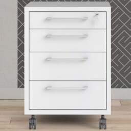 Florence 4 Drawer White Mobile Cabinet - Size: 49.1 x 48.2 x 68.2cm - Furniture to Go - Wilko