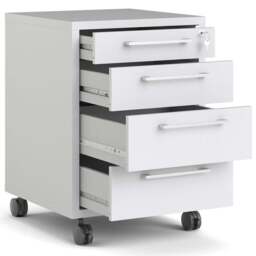 Florence 4 Drawer White Mobile Cabinet - Size: 49.1 x 48.2 x 68.2cm - Furniture to Go - Wilko - thumbnail 5