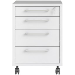 Florence 4 Drawer White Mobile Cabinet - Size: 49.1 x 48.2 x 68.2cm - Furniture to Go - Wilko - thumbnail 4