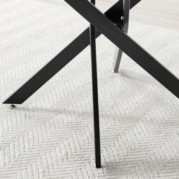 Furniturebox Arona 6 Seater Round Dining Table Concrete and Black - Size: 4 Seater - Grey - Wilko - thumbnail 6