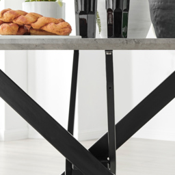 Furniturebox Arona 6 Seater Round Dining Table Concrete and Black - Size: 4 Seater - Grey - Wilko - thumbnail 5
