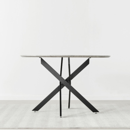 Furniturebox Arona 6 Seater Round Dining Table Concrete and Black - Size: 4 Seater - Grey - Wilko - thumbnail 7