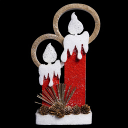 Shatchi Red Glitter Foam Snow Covered Pre Lit Twin Candles Christmas Decoration 31cm - Size: 31 x 17.5 x 6cm - Wilko - thumbnail 5