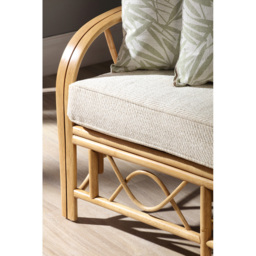 Desser Bali Beige and Cream Fabric Natural Rattan Armchair - Size: 1 Seater - Multi - Wilko - thumbnail 4