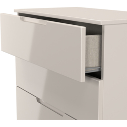 Crowndale Milan 5 Drawer Kashmir Gloss and Kashmir Chest of Drawers Ready Assembled - Kashmir Gloss & Kashmir - Wilko - thumbnail 6