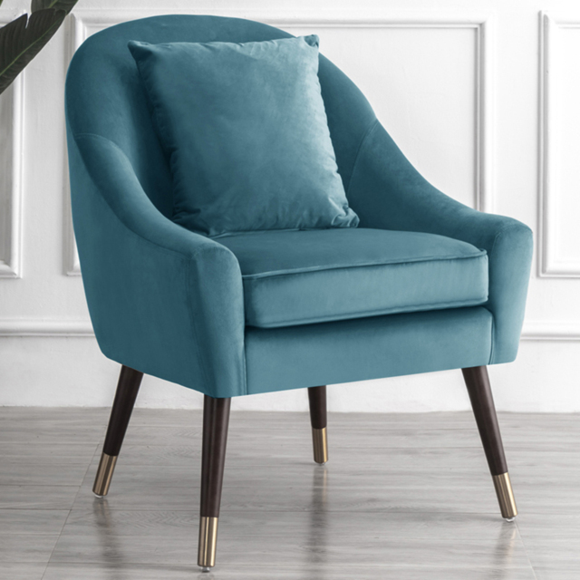Artemis Home Octavia Teal Velvet Accent Chair - Size: Single - Blue - Wilko - image 1