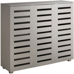 Home Source Oslo 3 Door Grey Shoe Cabinet - Size: 98.2 x 114 x 33.6cm - Wilko - thumbnail 3