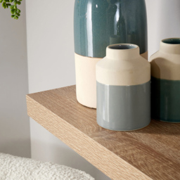 Home Source Cloud 60cm Oak Finish Floating Wall Shelf Set of 2 - Size: 3.8 x 23.5 x 60cm - Brown - Wilko - thumbnail 5