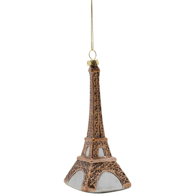 The Seasonal Gift Co Eiffel Tower Hanging Tree Decoration 23cm - Size: 23 x 6 x 6cm - Bronze - Wilko - image 1
